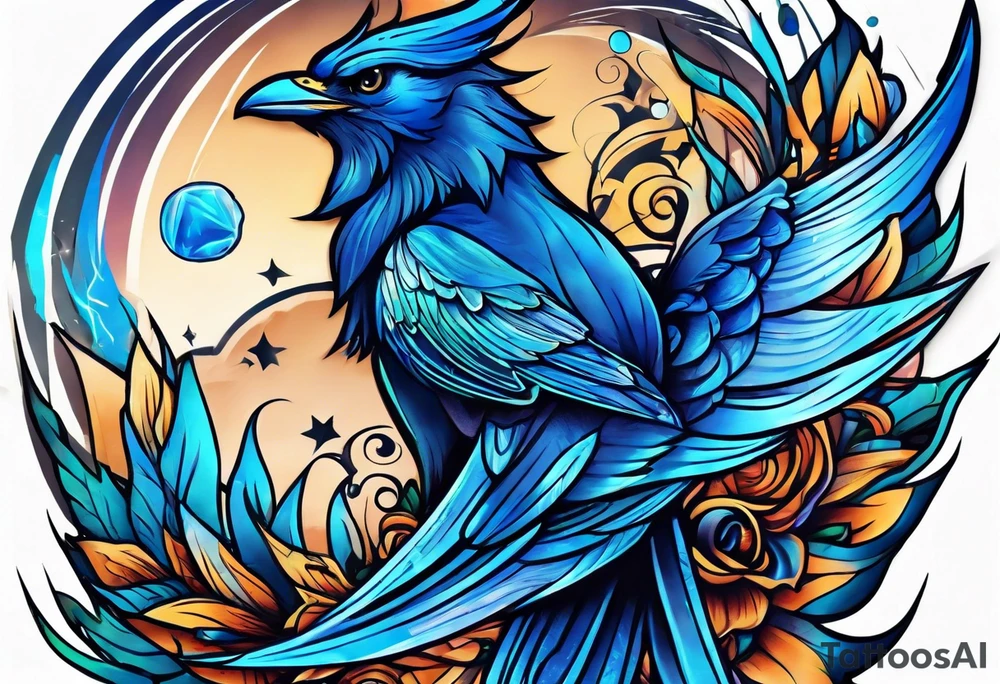 Blue V Lightning tattoo idea
