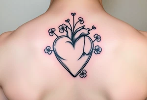 whimsical Heart with Shamrocks tattoo idea