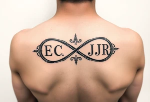Unique infinity sign with INITIALS  ECD   AND CJR INCORPORATED INTO IT tattoo idea