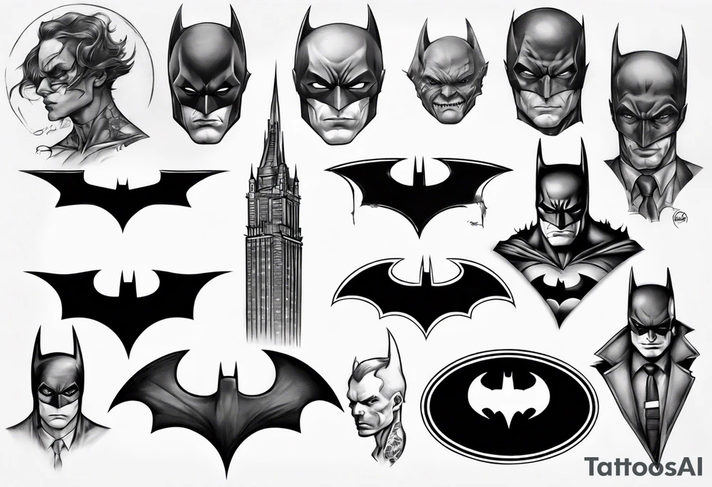 batman gotham sleeve tattoo idea