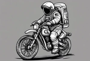 astronaut riding bicycle tattoo idea