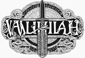 Viking sword Valhalla path tattoo idea