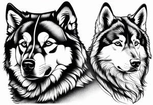 Half malamute tattoo idea