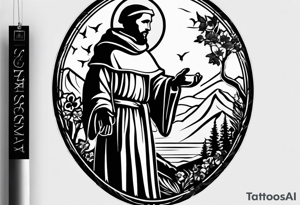 a silhouette of st francis of asissi tattoo idea