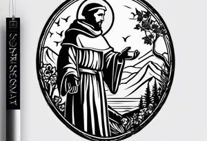 a silhouette of st francis of asissi tattoo idea
