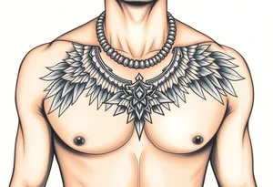 Indian chest color male tattoo idea