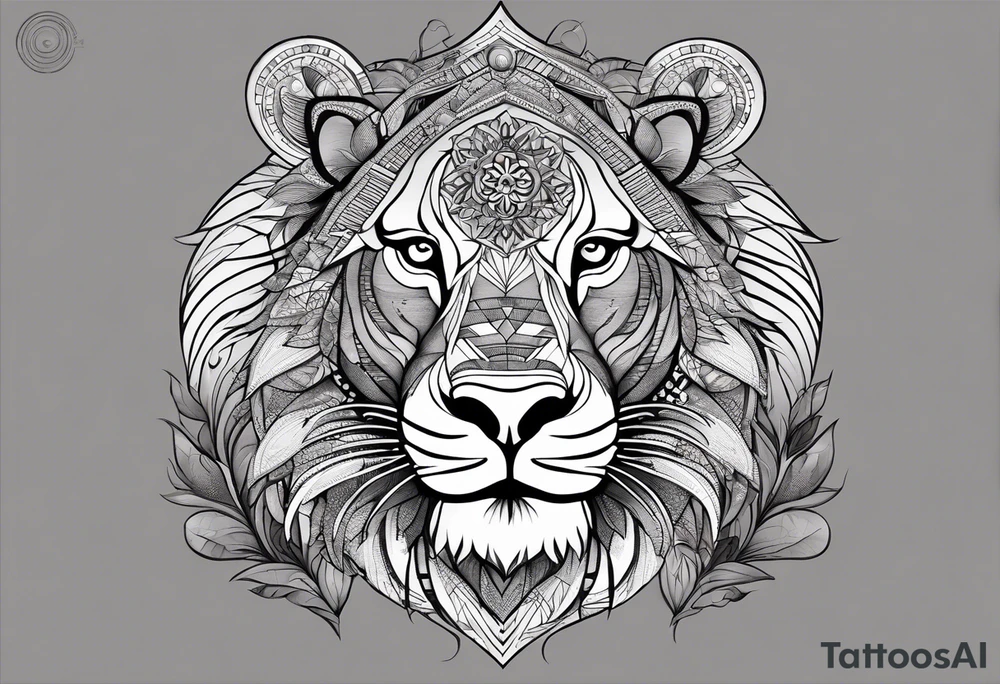 Very asymmetrical, +geometric pattern, with realistic full moon, detailed hippo face surround with lion fur,+tribal, +geometric, +inkart , +blackwork, +grey scale, + sketch
with wintersweet flower bud, +inkart touch, +for men, detailed , combined favourite , tattoo idea