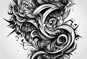 extreme fragmented twisted bone anger pain on elbow tattoo idea