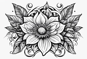 Flower logo with the word Alcadon tattoo idea