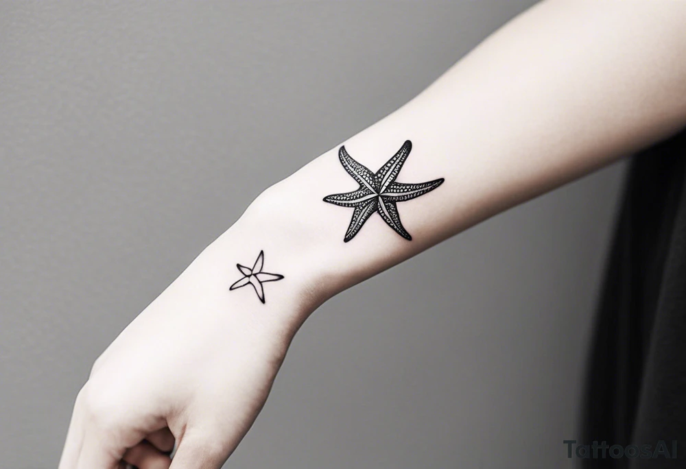 Dainty and delicate Shell/starfish wrist tattoo tattoo idea