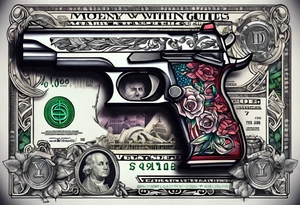 Money Withs Guns tattoo idea