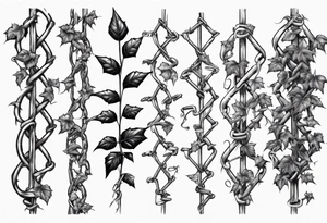 chain link fence with pointy ivy tattoo idea