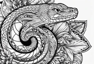 Schlange mit Kirschblüten tattoo idea