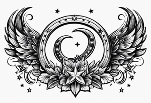 horseshoe with shooting stars tattoo idea