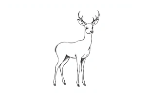 Simplistic shin tattoo of deer. I want the tattoo to emphasize the innocence, calmness, attentiveness, and beauty of the deer tattoo idea