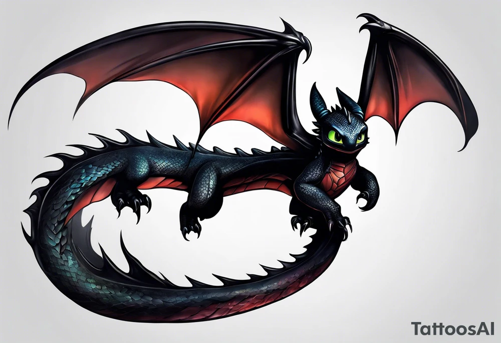 Toothless tattoo idea