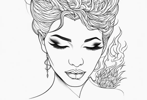 Fine line tatto , a fire with Que quote “ My God is consuming fire “ tattoo idea