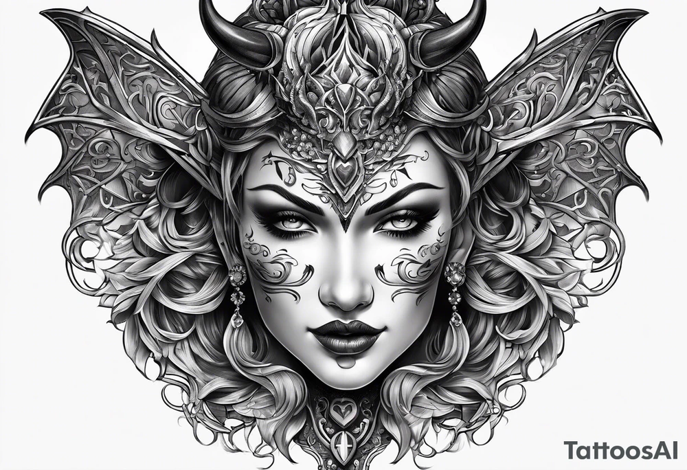 angelish devil tattoo idea