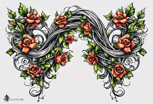two thorn vines wrapping around arm tattoo idea