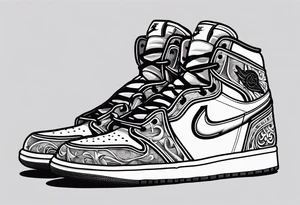 Nike air Jordan 1 sneaker tattoo idea