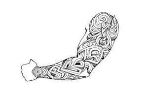 Maori style Celtic tribal sleeve tattoo idea