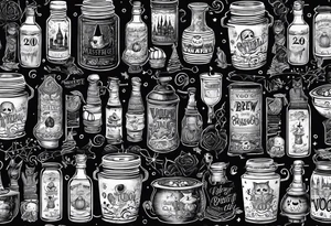 Trick or treat, 20 oz tumbler banner design, candy, minimalist, potions, brew, broom, spellbound, voodoo, cat tattoo idea