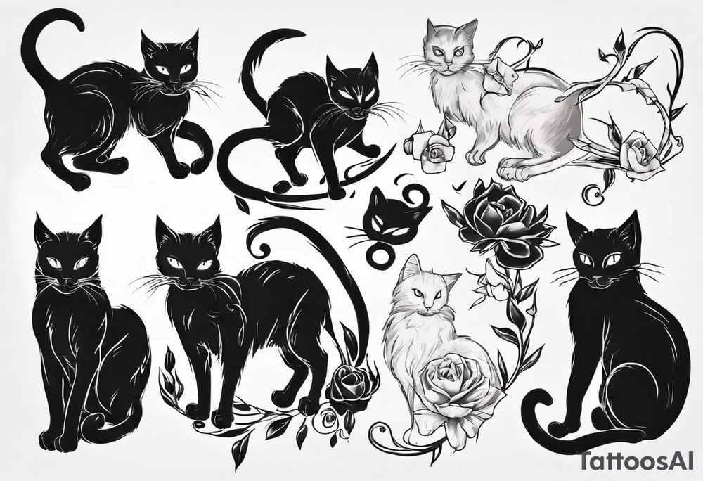 black cat tattoo idea