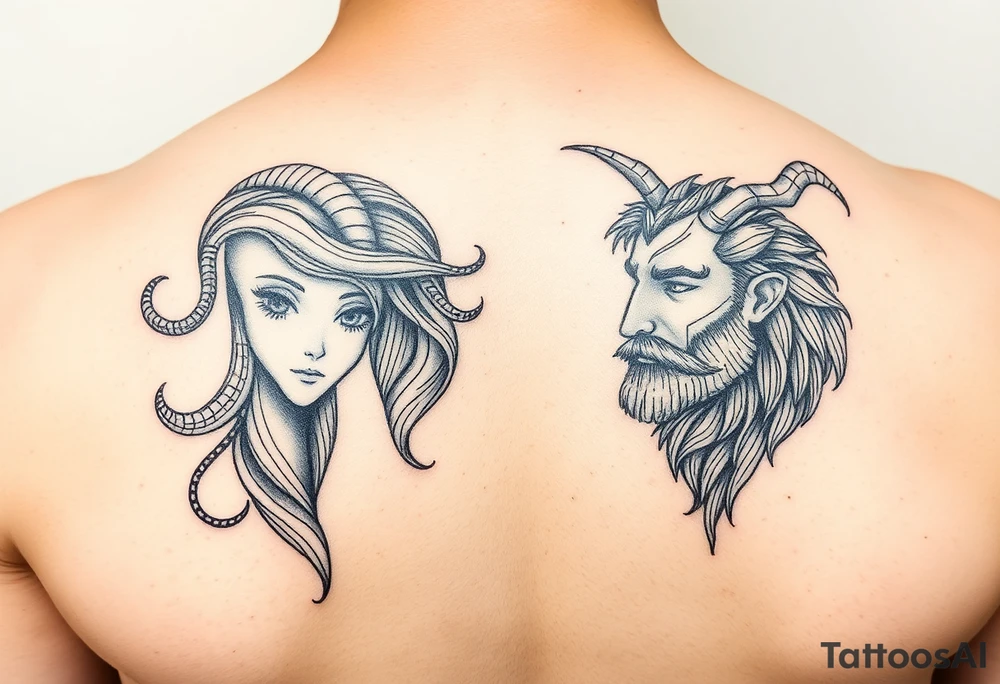 Aries female and Capricorn male tattoo idea