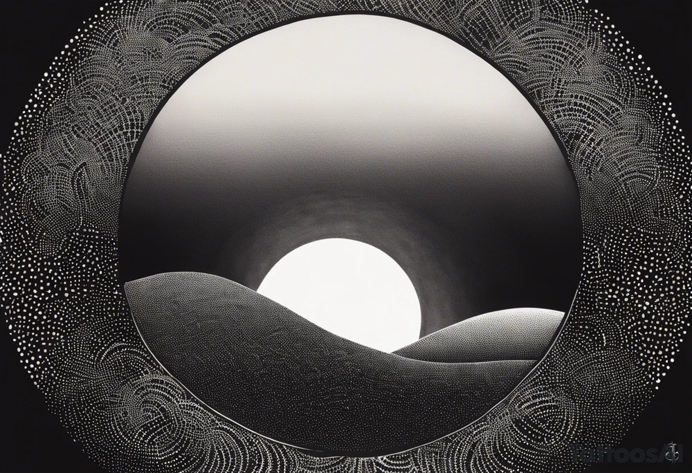 an open Ensō circle, without the "pointers", just the brush circle - representing how light and darkness go togetger tattoo idea