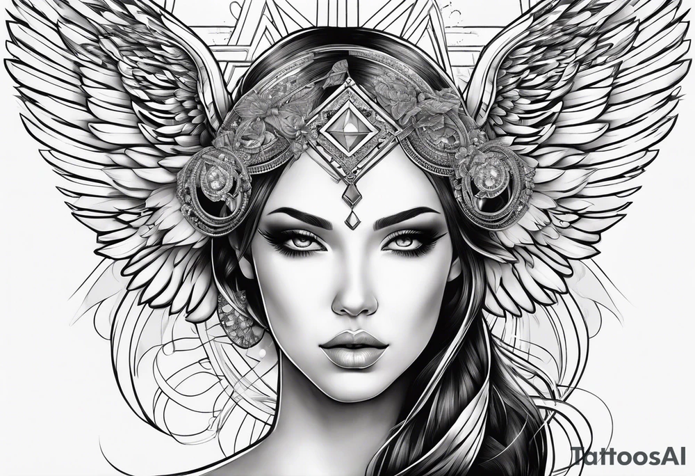 angel con accesorios tattoo idea