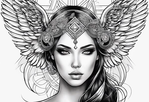 angel con accesorios tattoo idea