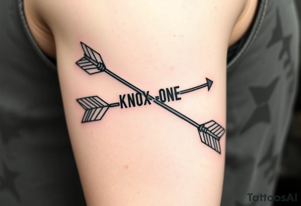 Rustic western arrow with 2 unique ideas representing my children a boy and a girl named Knox and Jonesie tattoo idea
