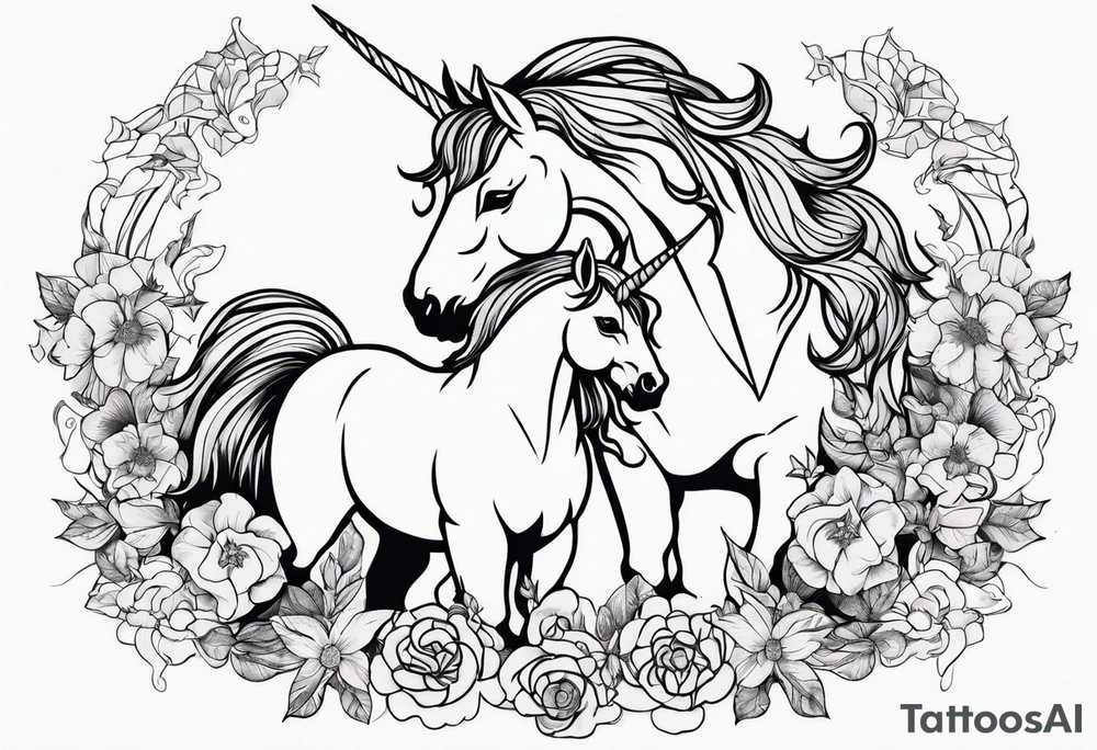 unicorns tattoo idea