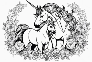 unicorns tattoo idea