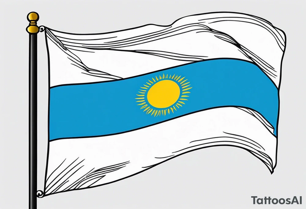 flag of kazhakstan tattoo idea