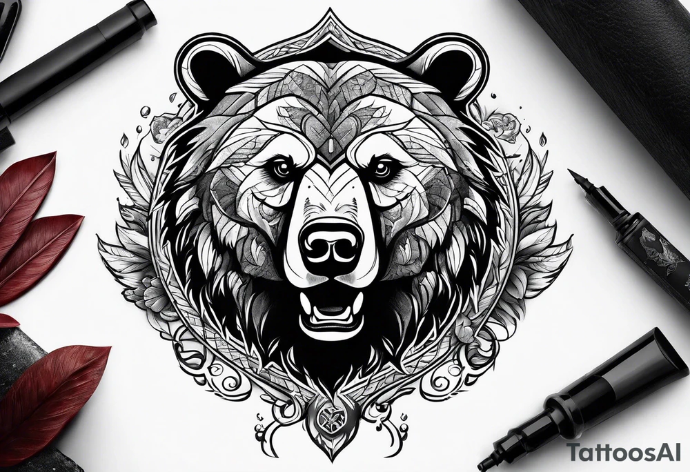 Bear and warriors tattoo tattoo idea