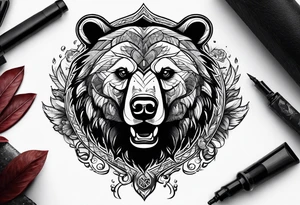 Bear and warriors tattoo tattoo idea