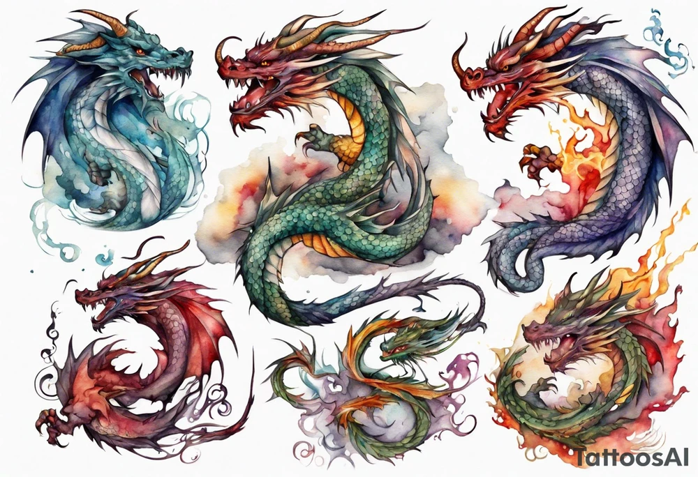mystic dragon tattoo idea