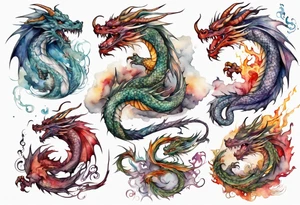 mystic dragon tattoo idea
