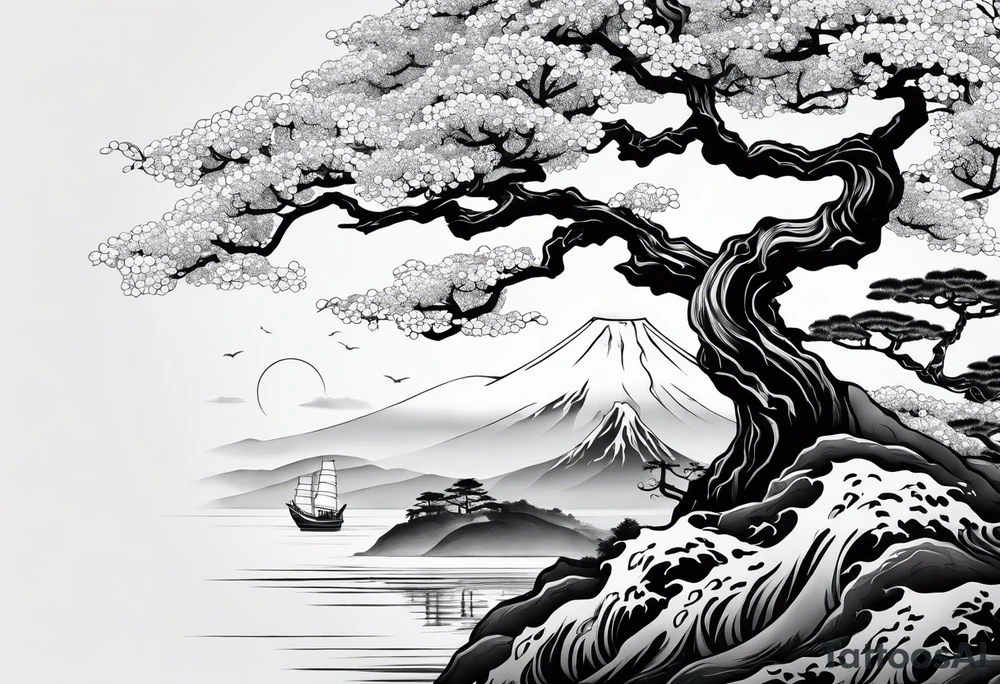 ukiyoe, bonsai tattoo idea