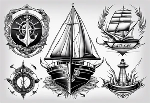 luxury yacht tattoo idea