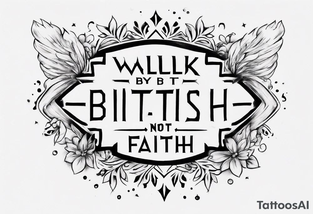 Horizontal inner bicep tattoo. “walk by faith, not by sight” tattoo idea