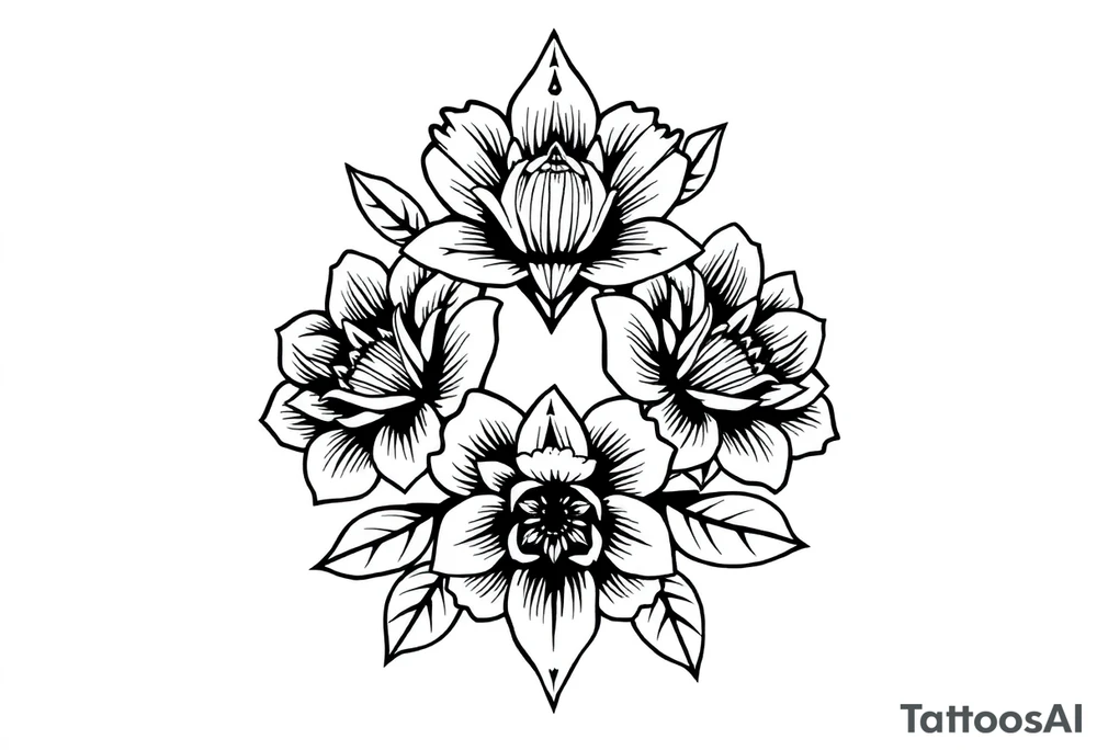 Sleep token logo with gothic flowers tattoo idea