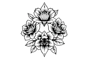 Sleep token logo with gothic flowers tattoo idea