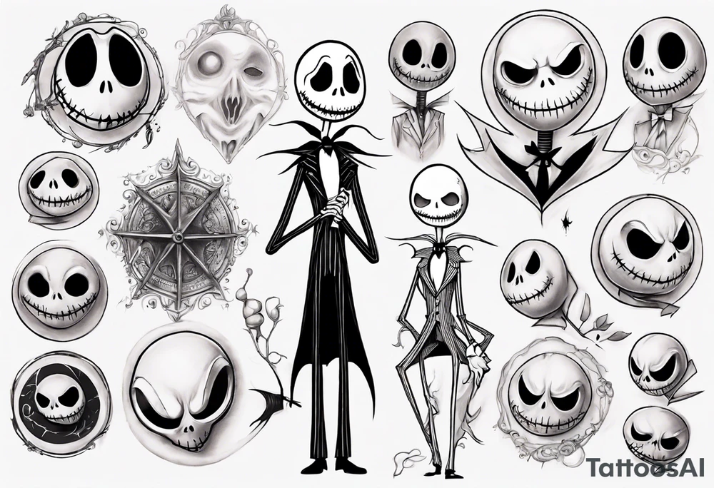 jack skellington and 
zero tattoo idea