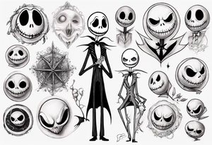 jack skellington and 
zero tattoo idea