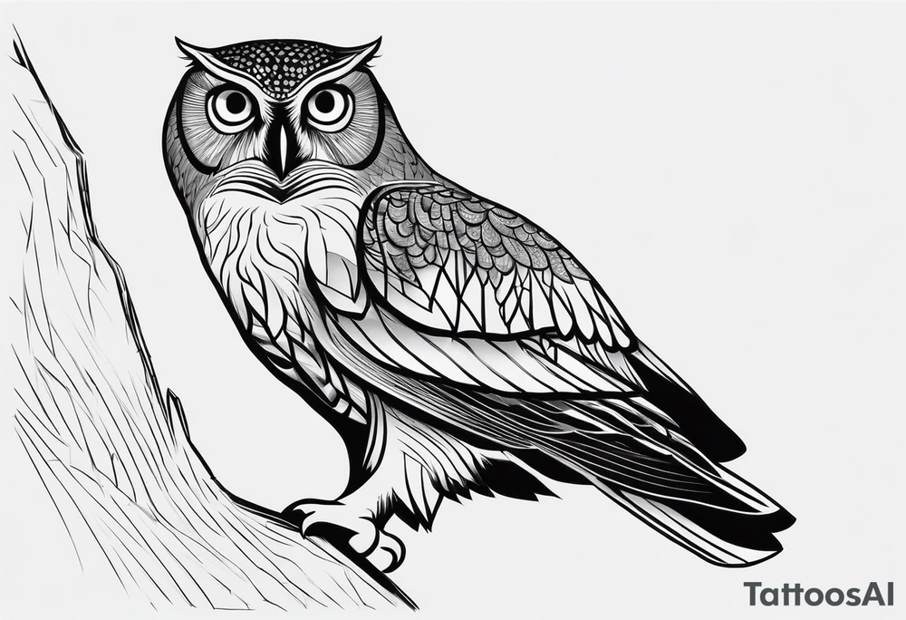 powerful owl, close-up tattoo idea
