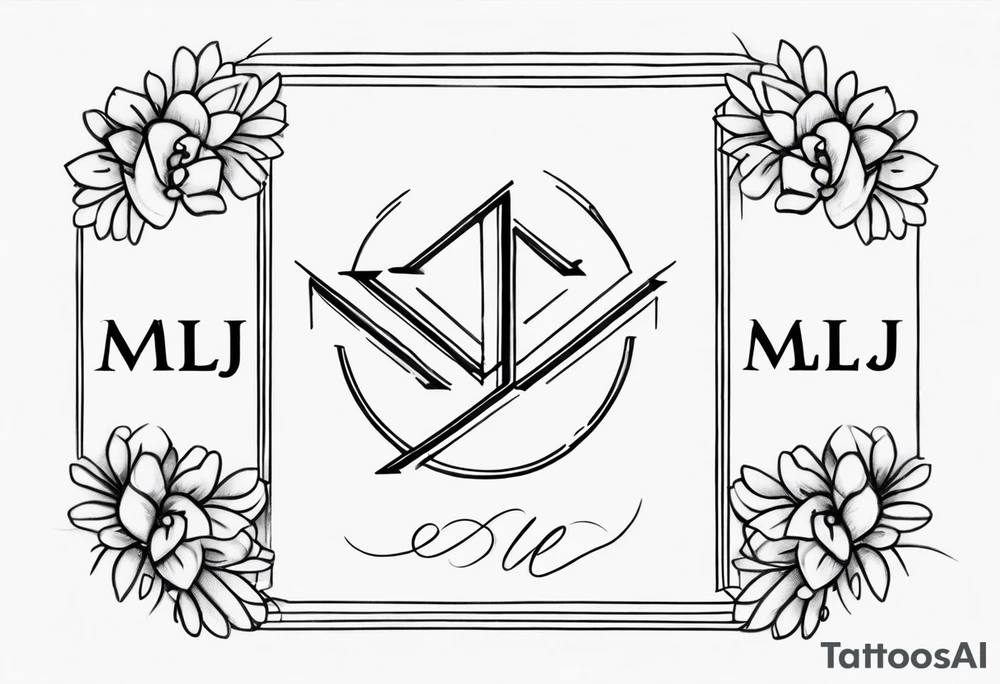 Create a small moluccan style tattoo on the forearm with the initials MLJ, date of birth 22/09/22 tattoo idea