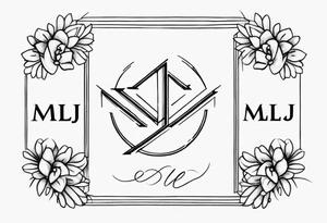 Create a small moluccan style tattoo on the forearm with the initials MLJ, date of birth 22/09/22 tattoo idea