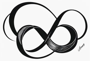Infinity symbol with text Strong. Soft. Wild tattoo idea